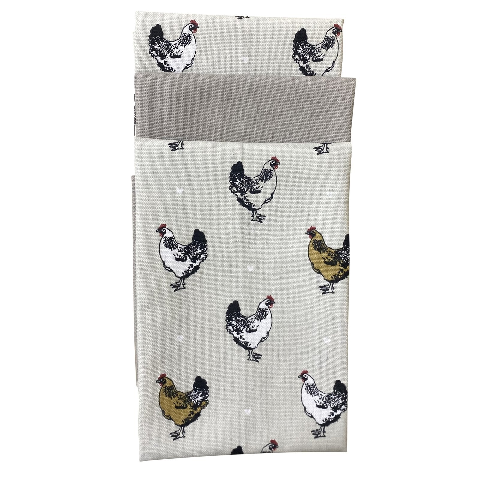 Pack of Three Tea Towels With A Chicken Print Design S-KG1081