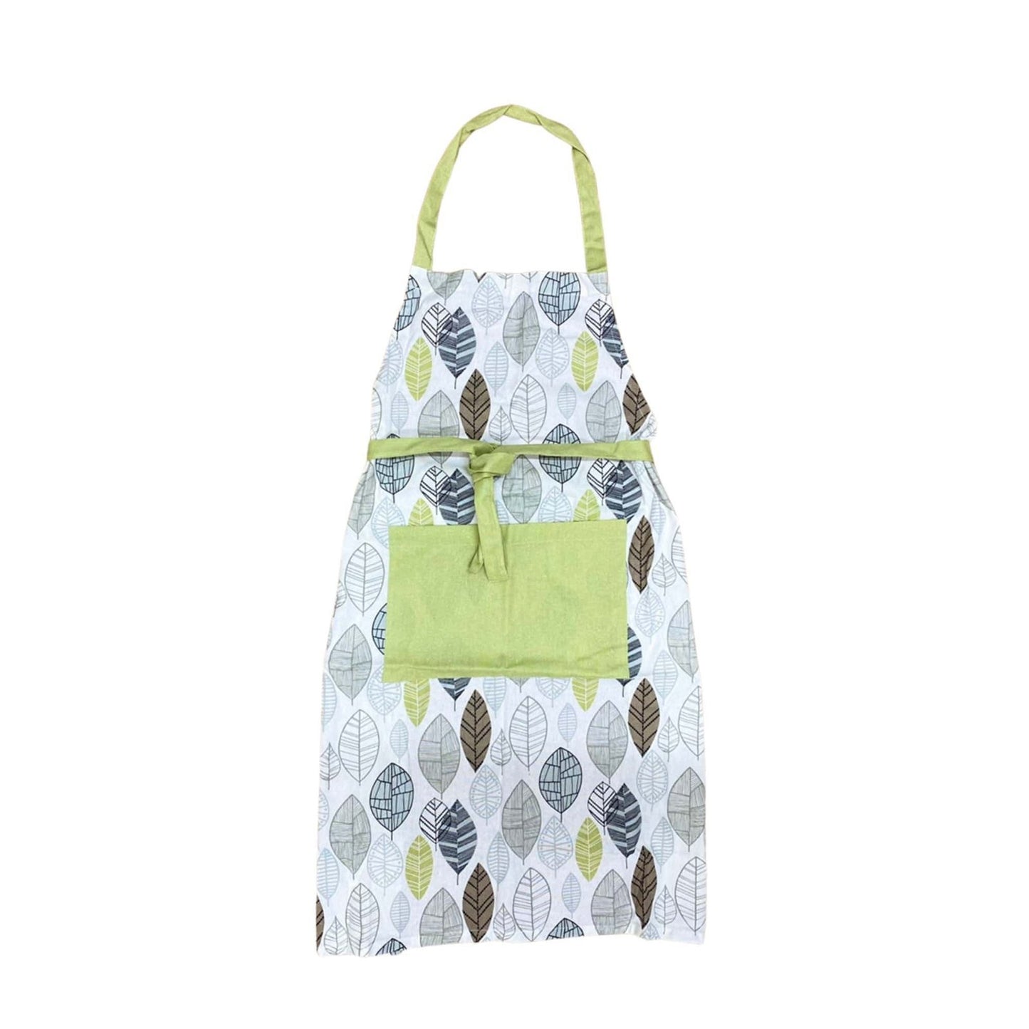 Kitchen Apron With Contemporary Green Leaf Print Design S-KG1085