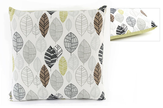 Scatter Cushion With Contemporary Green Leaf Print Design 37cm S-KG1091