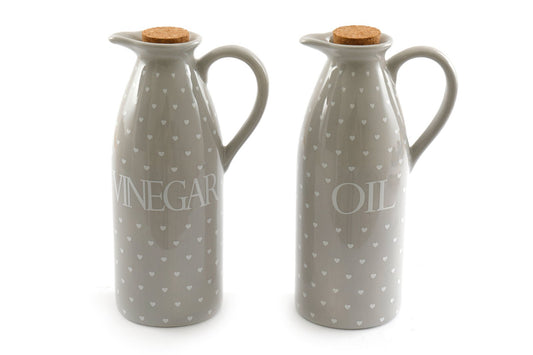 Set Of Two Heart Design Vinegar And Oil Pourers S-KG1118