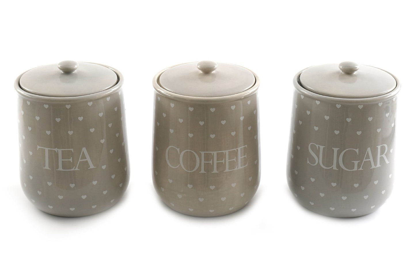 Heart Design Tea, Coffee and Sugar Canisters S-KG1119