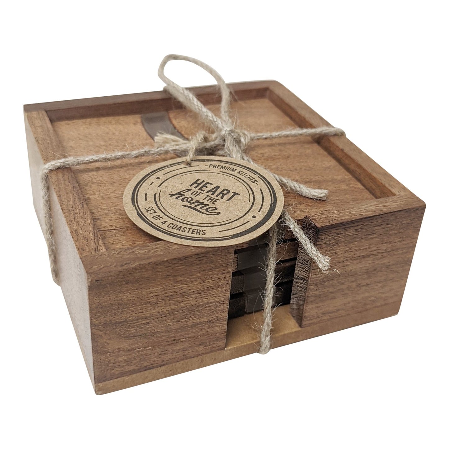 Wooden Wave Design Coasters In A Wooden Holder S-KG1178