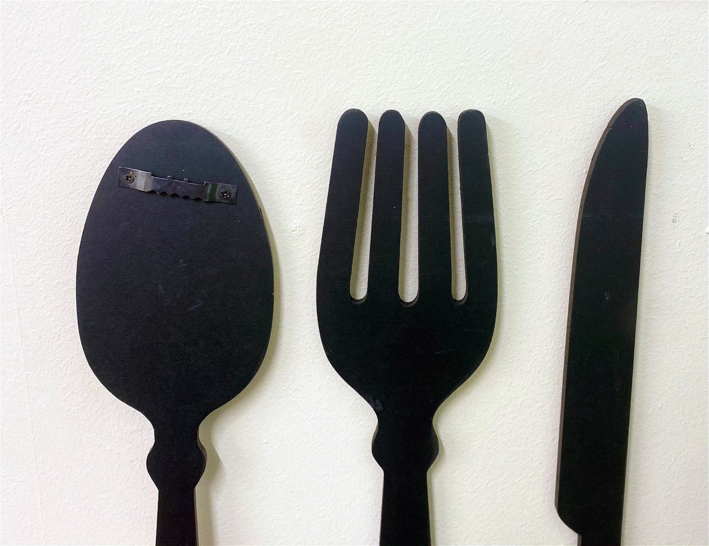 Black Three Piece Cutlery Wall Decoration 39cm S-KG1181