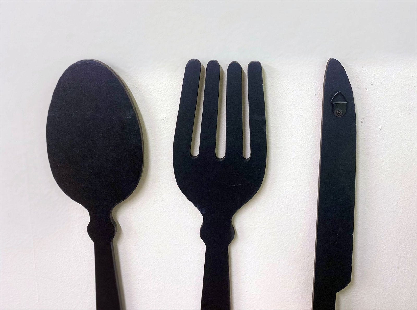 Black Three Piece Cutlery Wall Decoration 39cm S-KG1181