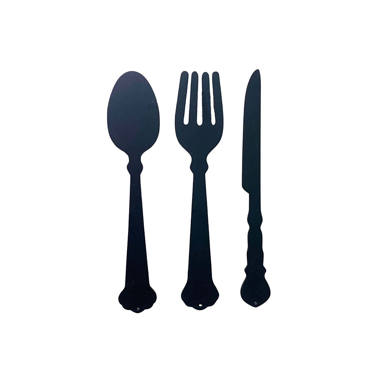 Black Three Piece Cutlery Wall Decoration 39cm S-KG1181