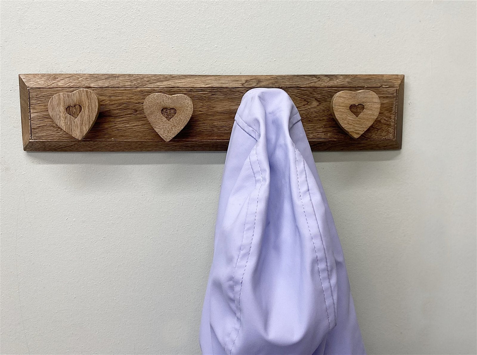 Mango Wood Heart 4 Coat Hooks S-KG2007