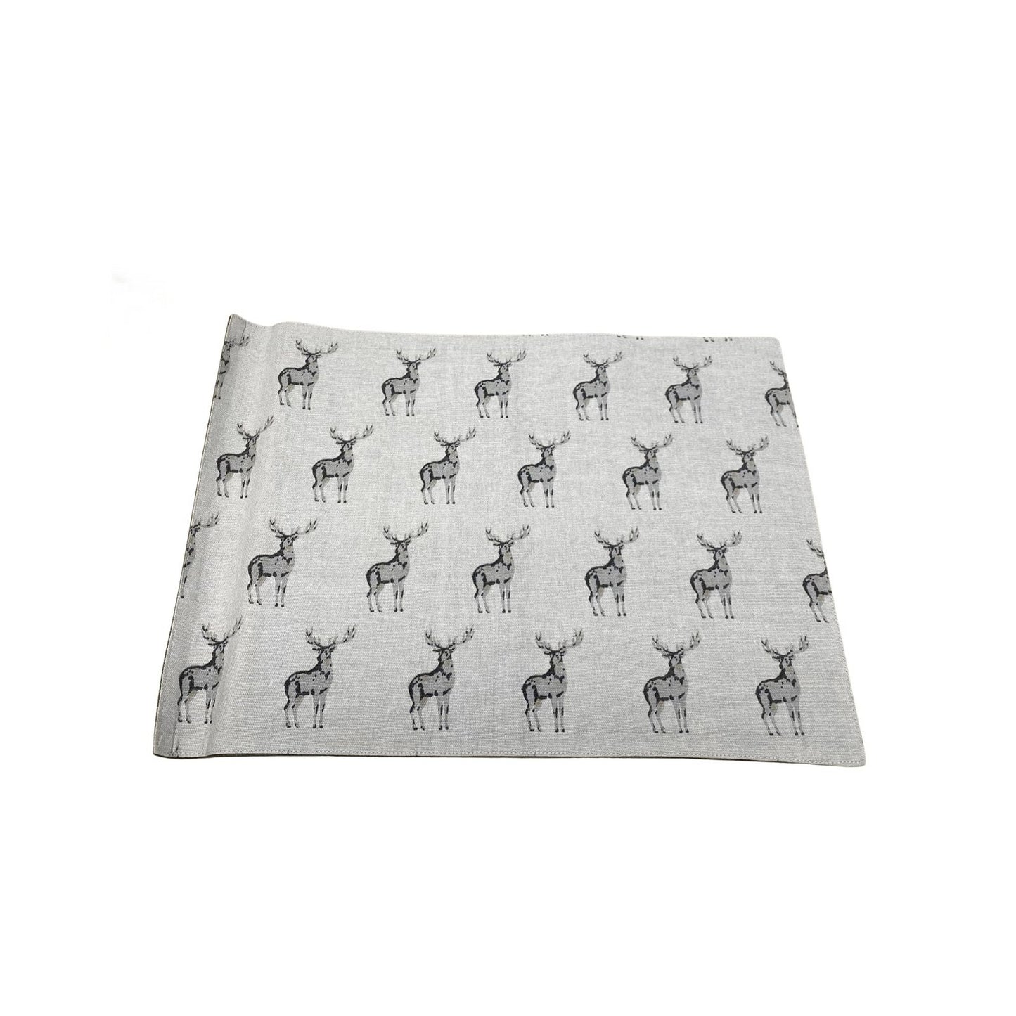 Set of 2 Grey Stag Print Fabric Place Mats S-KG2027