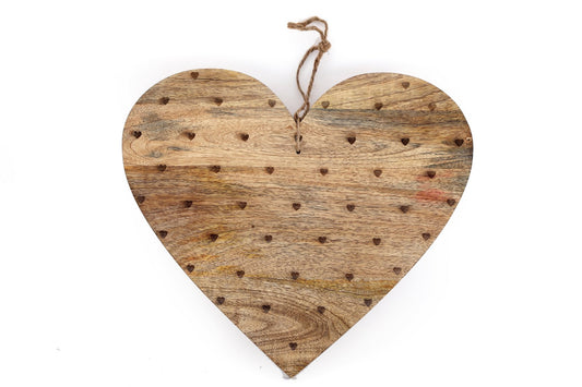 Heart Shaped Wooden Chopping Board Burnt Heart 40cm S-KG2028