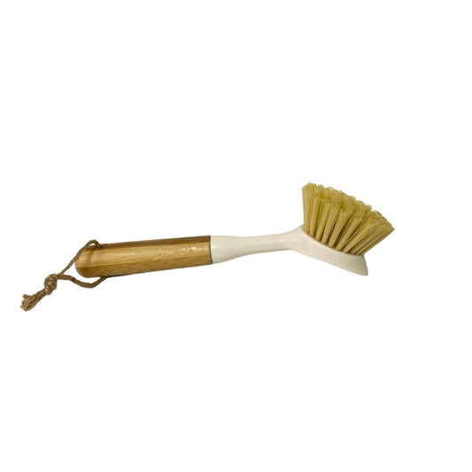 Cream Washing Up Brush with Bamboo Wooden Handle S-KG2033