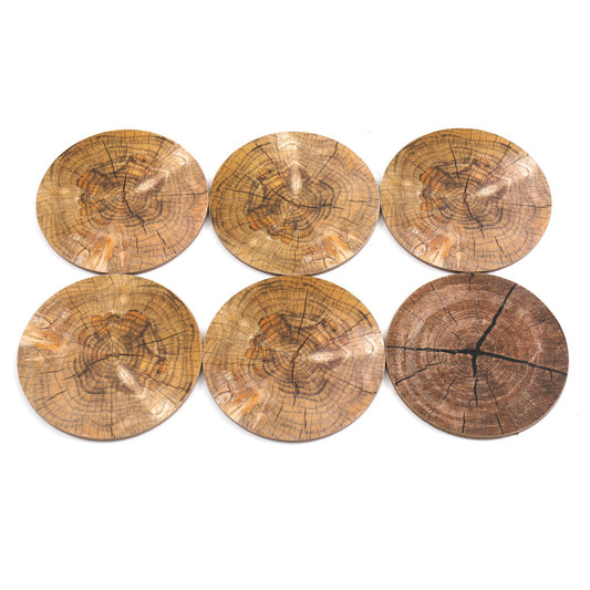 Set of Six Bark Design Coasters S-KG2093