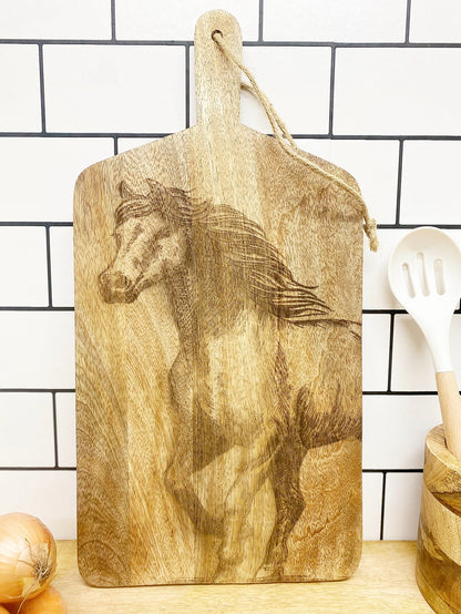 Engraved Horse Chopping Board S-KG3026