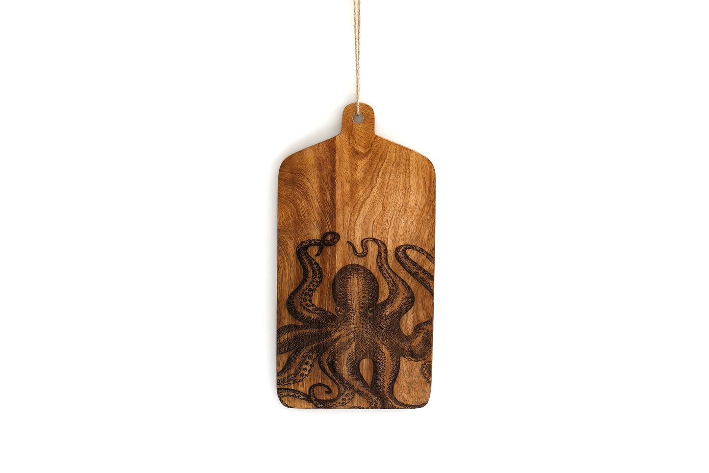 Octopus Engraved Wooden Cheese Board S-KG3044