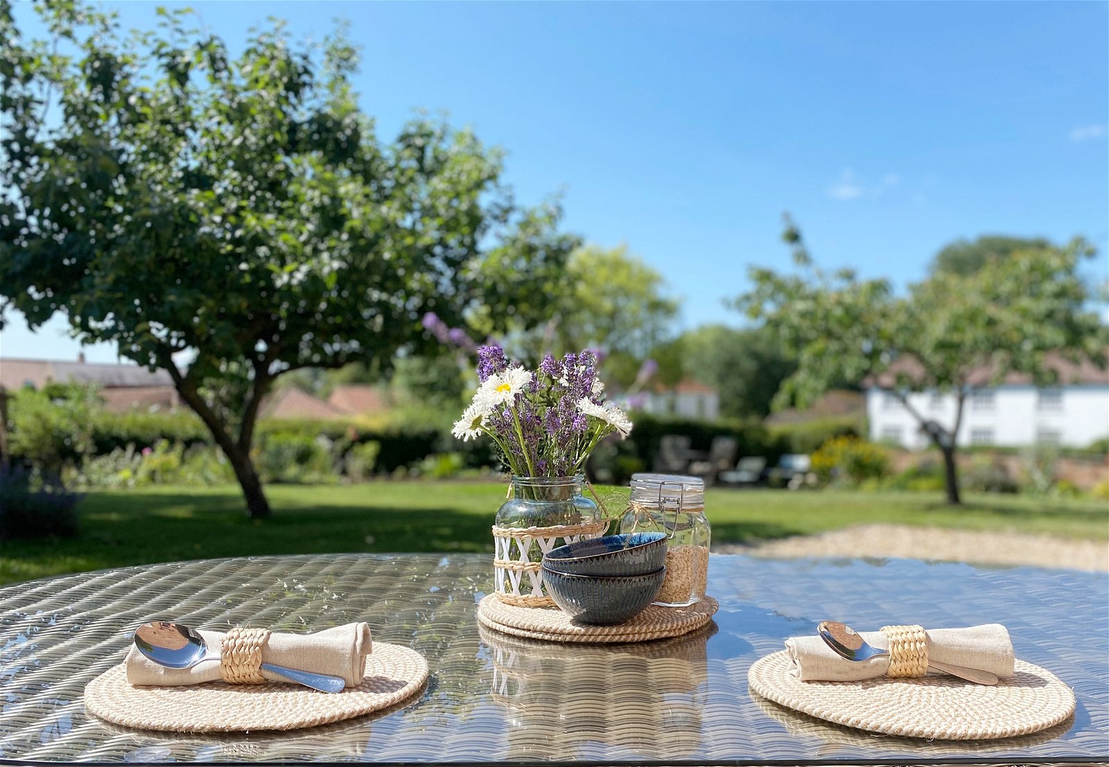 Set of Four Stripey Woven Place Mats S-KG3062