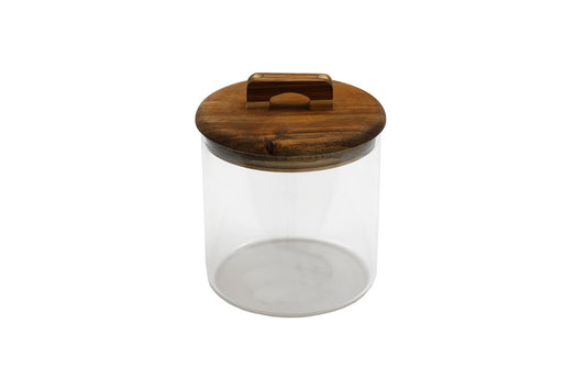 Glass Storage Jar with Acacia Lid 1.1L S-KG3088