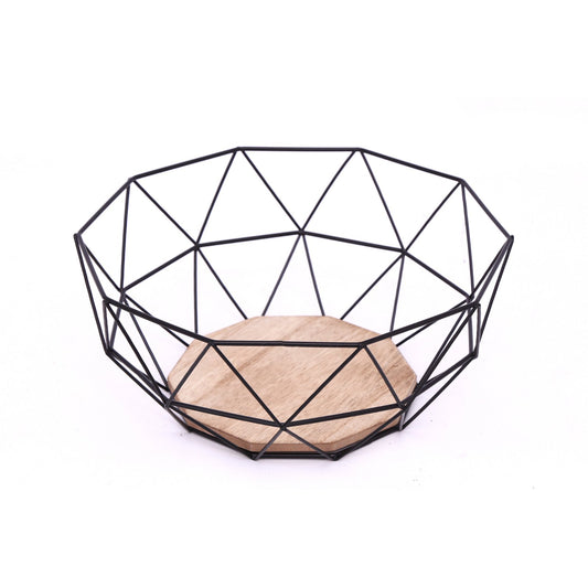 Geometric Black Wire Bowl 26cm S-KI6809