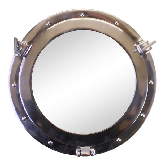 Silver Metal Port Hole Mirror, 40cm S-MI0828