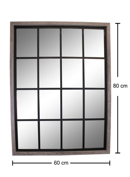 Grey Window Style Wall Mirror 60x80cm S-MI0887