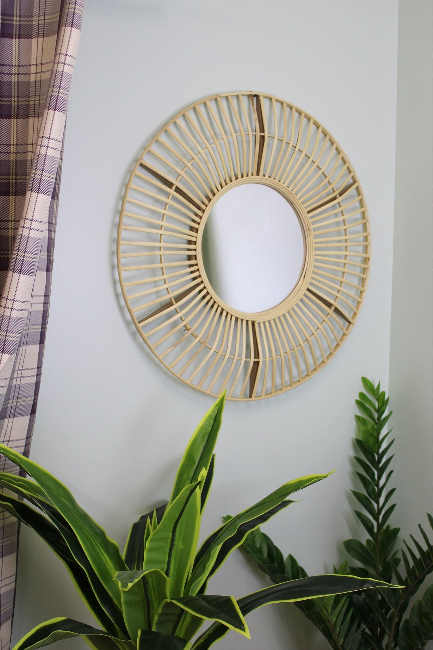 Circular Natural Rattan Effect Mirror 70cm S-MI0889