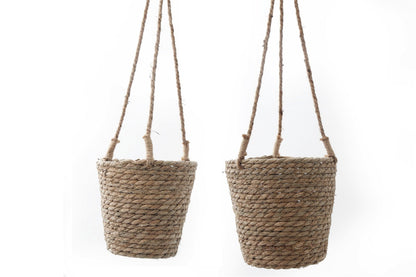 Set of Two Rush Grass Hanging Planters S-NI8979