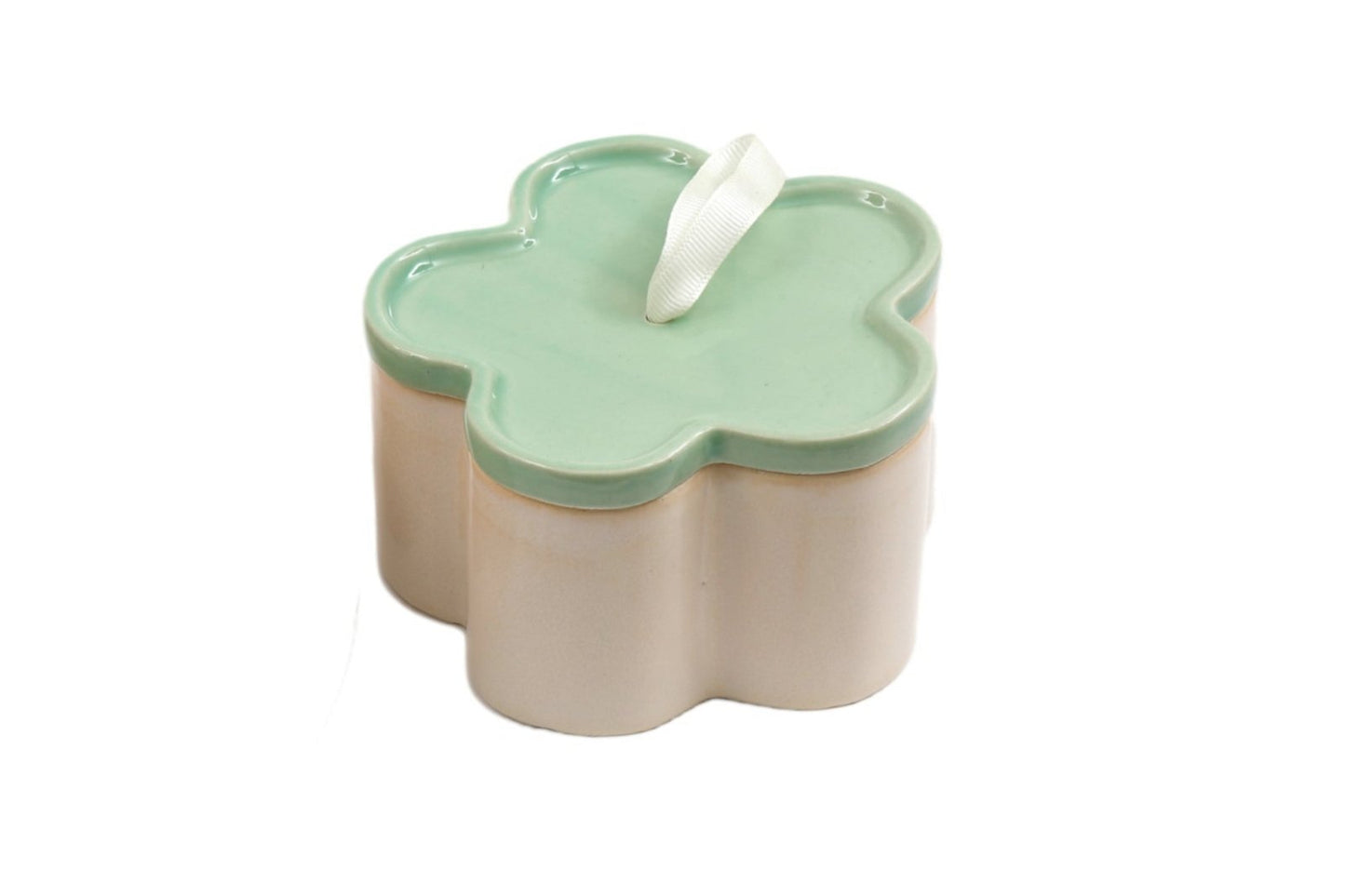 Green Flower Shape Trinket Box S-OH0047-G