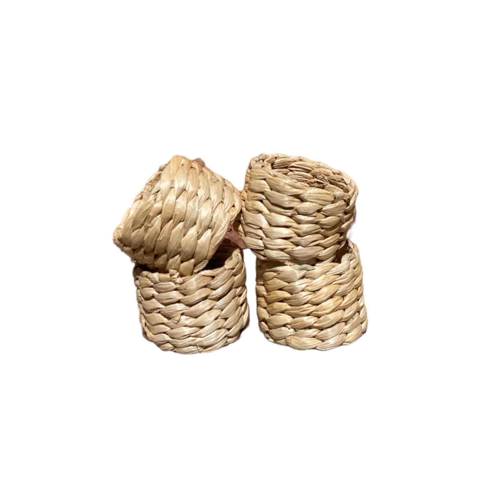 Set of Four Water Hyacinth Napkin Rings S-OL0341