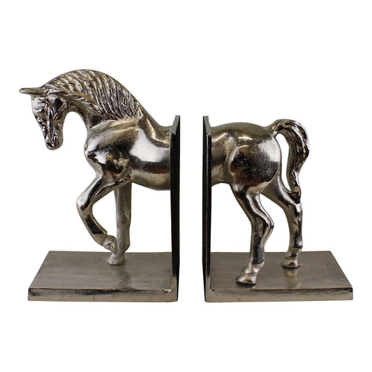 Silver Aluminium Horse Bookends S-OR1119