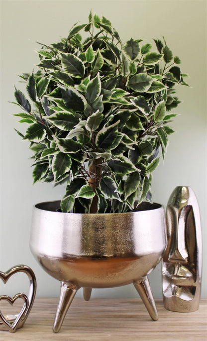 Silver Metal Planter/Bowl With Feet, 35cm S-OR1212