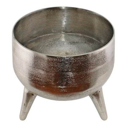 Silver Metal Planter/Bowl With Feet, 27cm S-OR1221