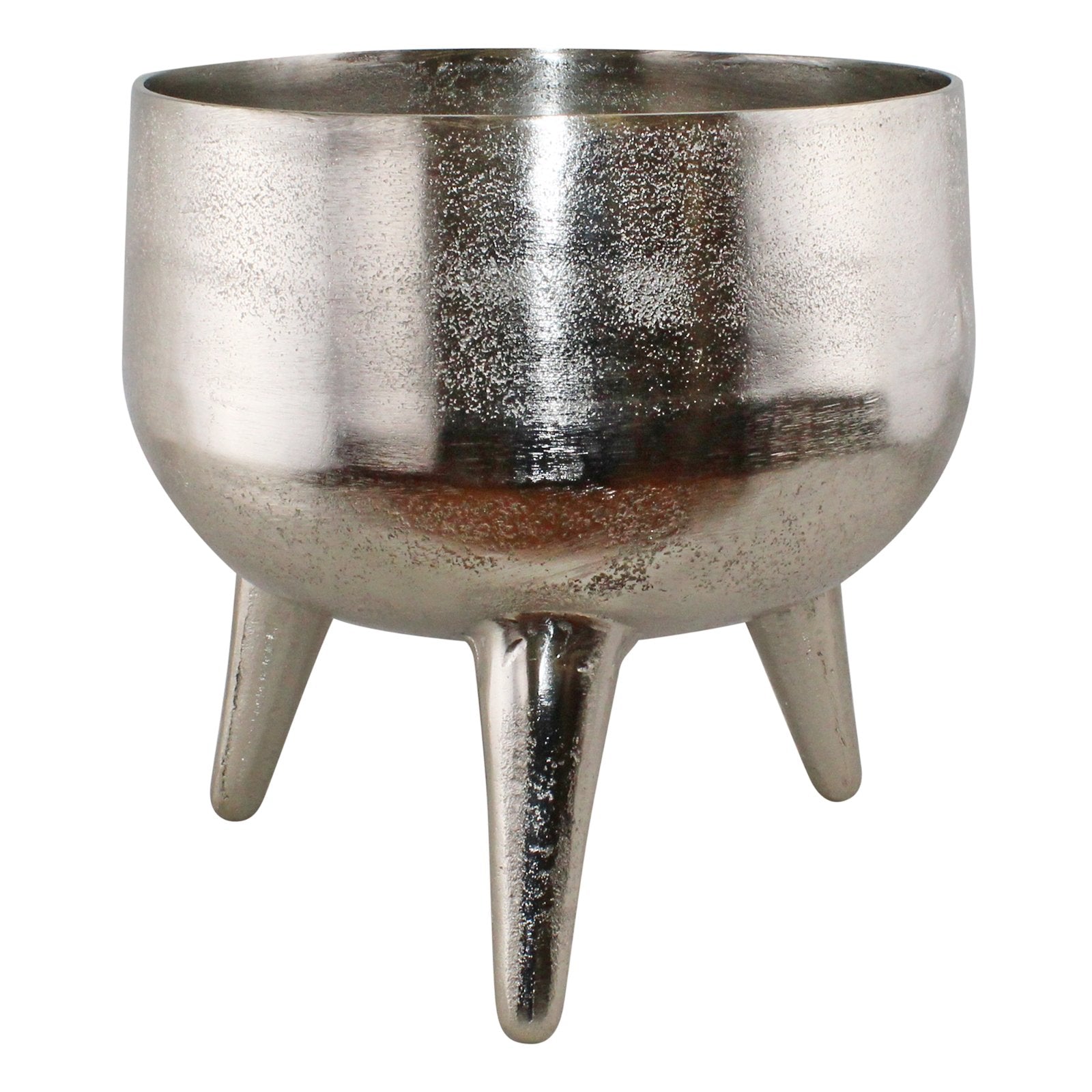 Silver Metal Planter/Bowl With Feet, 27cm S-OR1221