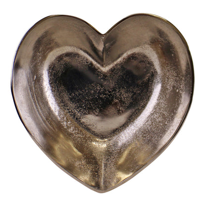 Silver Metal Heart Shaped Decorative Bowl S-OR1493