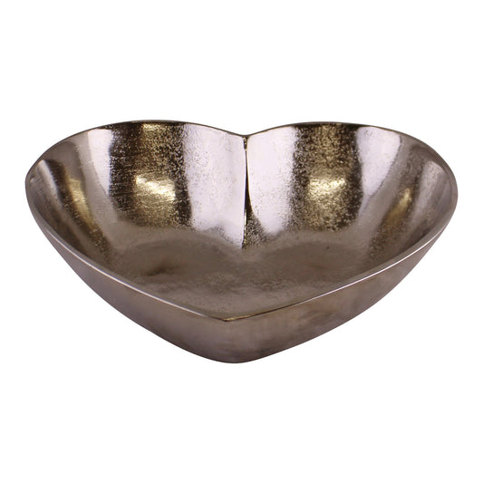 Silver Metal Heart Shaped Decorative Bowl S-OR1493