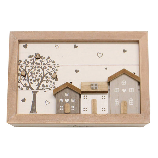 Tea Box, Wooden Houses Design, 24x16cm. S-OR1676