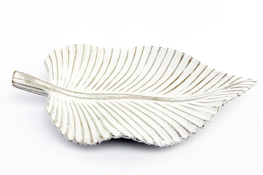 Antique White Leaf Tray S-OR2018