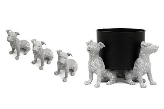 Set of Grey Dog Pot Risers S-OR2085