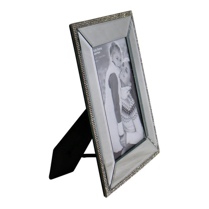 5 x 7 Mirrored Freestanding Photo Frame With Crystal Detail S-PH2146