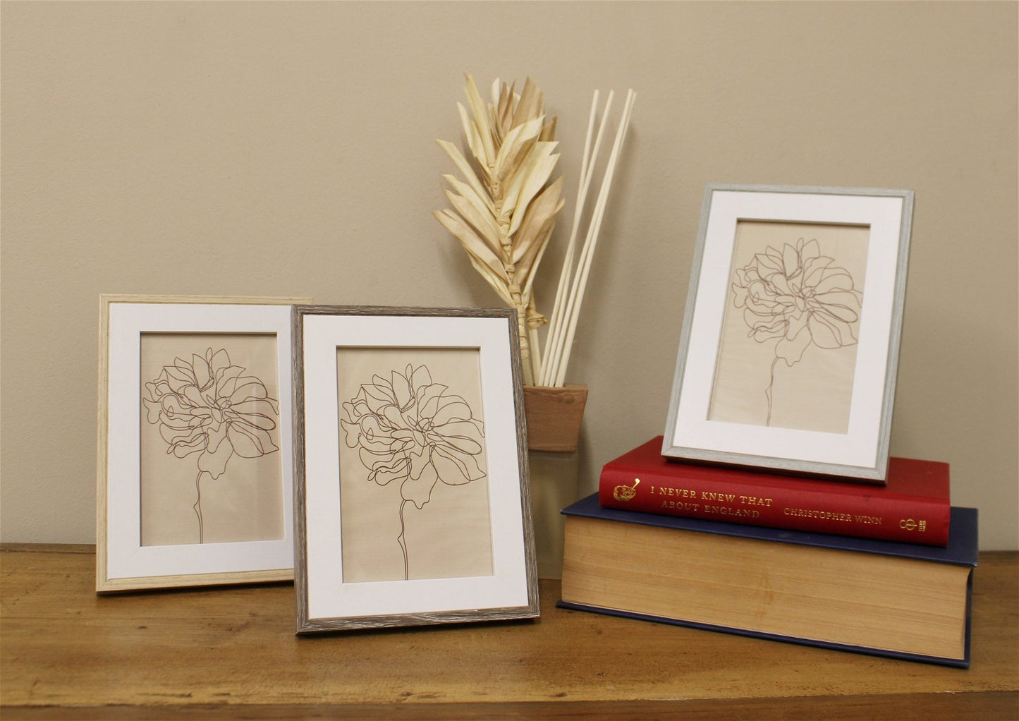 Set of Three Photo Frames with Wood Edge S-PH2356