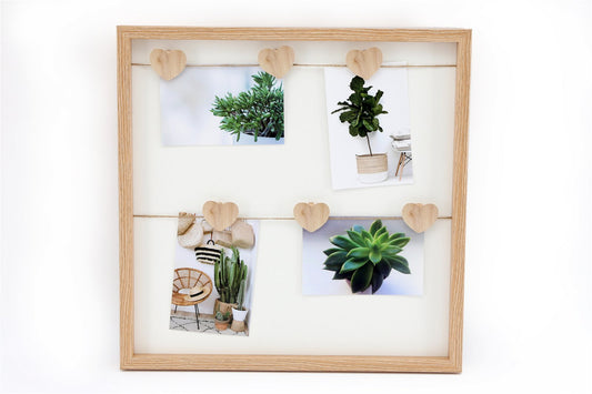 Six Heart Peg Photo Frame 42cm S-PH2383