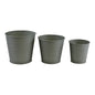 Set of 3 Round Metal Planters, Green S-PS0086-A