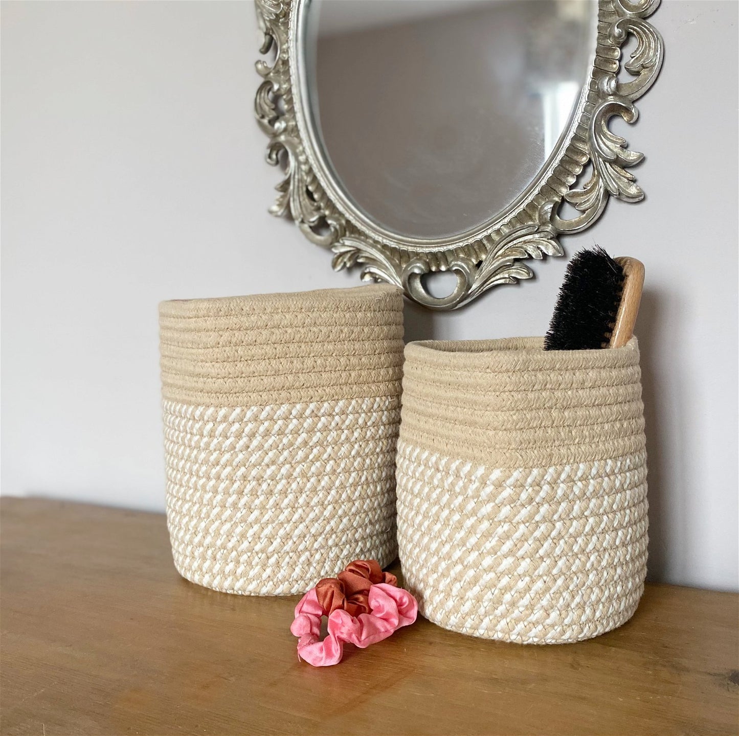 Set Of Two Cotton Rope Baskets S-SG0301