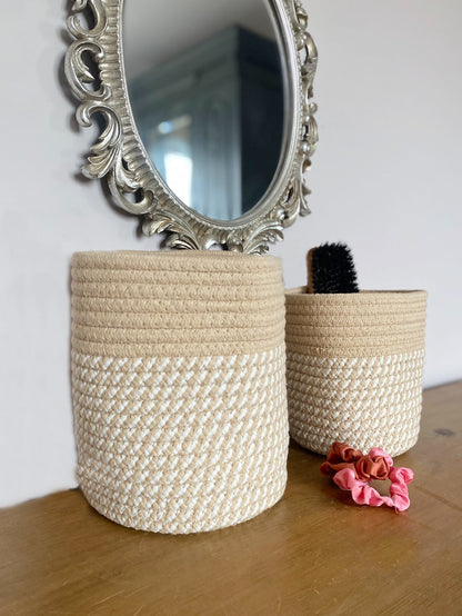 Set Of Two Cotton Rope Baskets S-SG0301