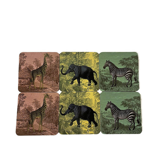 Pack of Six Safari Coasters S-TJP0011A