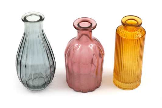 Set of Three Colour Glass Vases S-TP0020