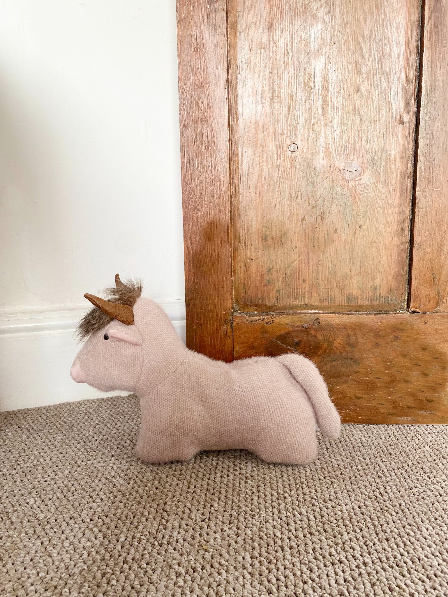 Fabric Angus Cow Doorstop S-TX1281