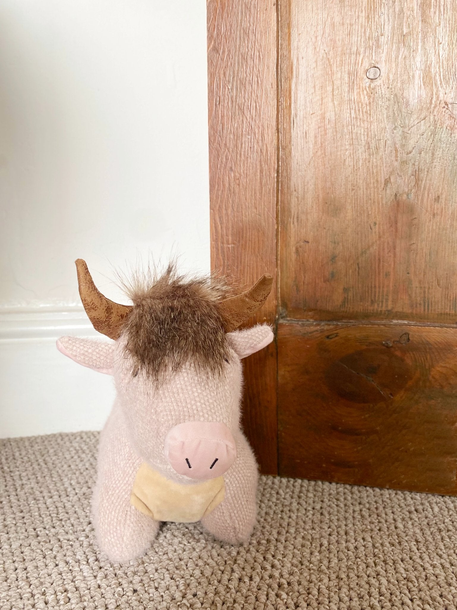 Fabric Angus Cow Doorstop S-TX1281