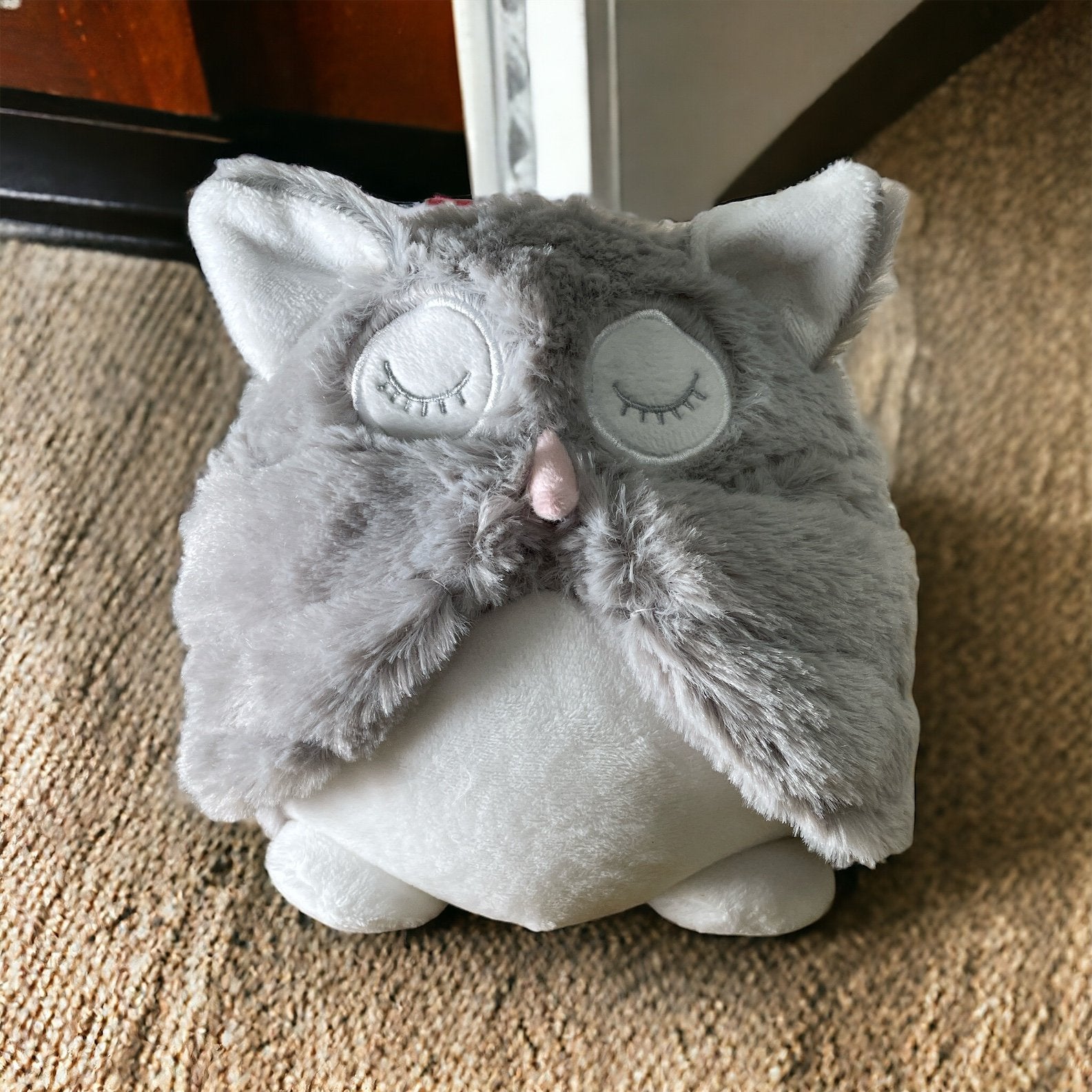 Grey Soft Owl Door Stop S-TX1287-G