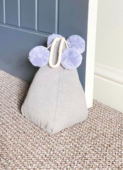 Grey Pompom Doorstop S-TX1349-G