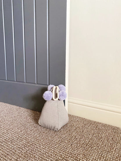 Grey Pompom Doorstop S-TX1349-G