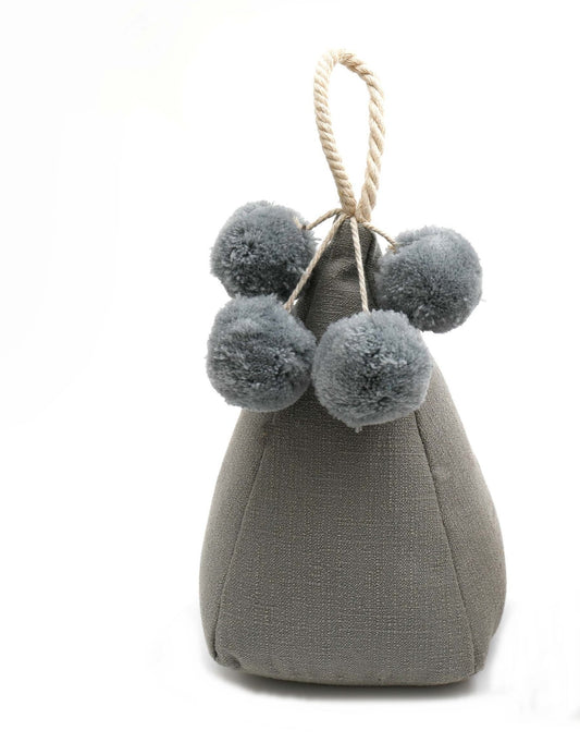 Grey Pompom Doorstop S-TX1349-G