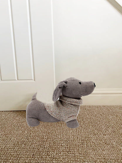 Grey Dog with Jumper Doorstop S-TX1365-G