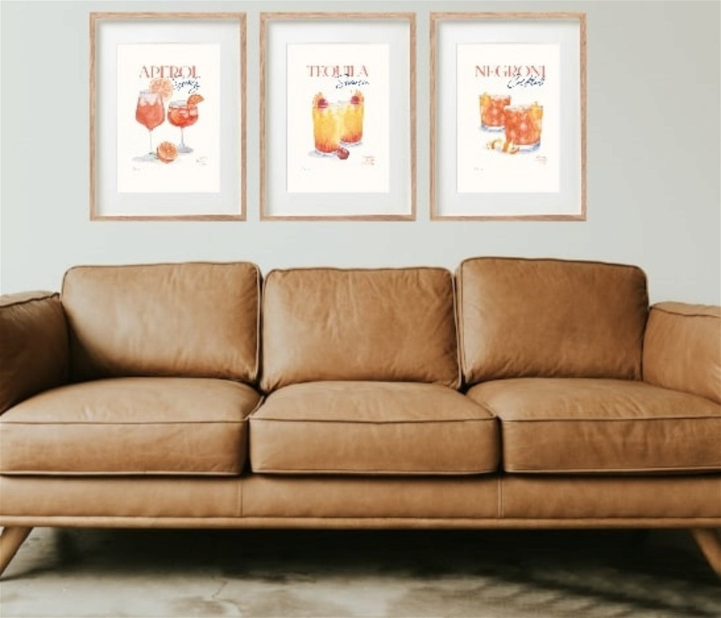 Set of Three Cocktail Recipe Wall Art in Frames S-WP2324